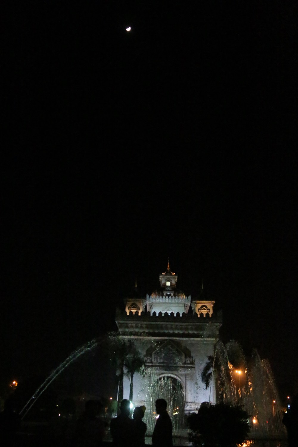 Patuxay or Victory Monument or Arch de Triumph at night